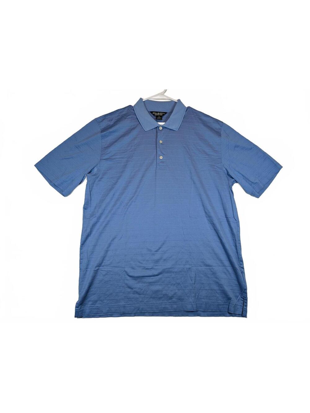Brooks Brothers Country Club Performance Golf Cotton Polo Shirt Blue Mens XL